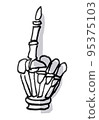 skull and crossbones bone hand sign bad ominous simple 95375103