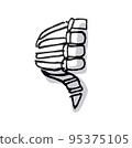 skull and crossbones bone hand sign bad ominous simple 95375105