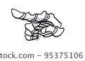 skull and crossbones bone hand sign bad ominous simple 95375106