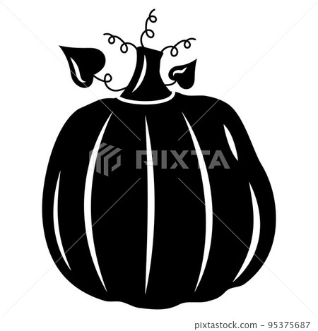 Autumn vegetable pumpkin, black silhouette, vector isolated illustration icon Autumn vegetable pumpkin, black silhouette, vector isolated illustration icon 95375687