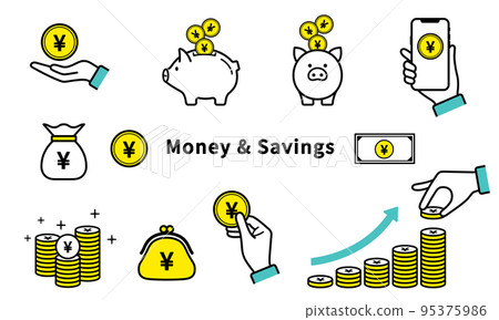 money and savings icon set money and savings icon set 95375986