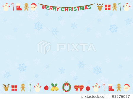 聖誕手繪風格插圖背景圖標雪花 95376057