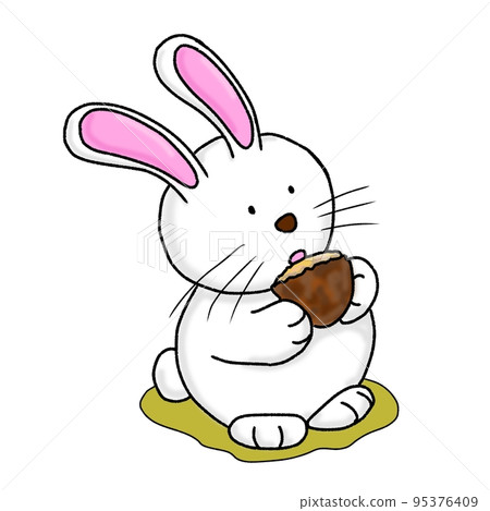 Rabbit eating baked potato Rabbit eating baked potato 95376409