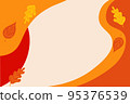Autumn wave background with orange red yellow leaves with copy space for text. Autumn holiday 95376539