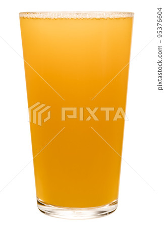 NEIPA ale in shaker pint glass isolated on white NEIPA ale in shaker pint glass isolated on white 95376604