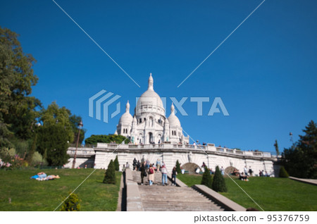 Paris Montmartre hill scenery 95376759