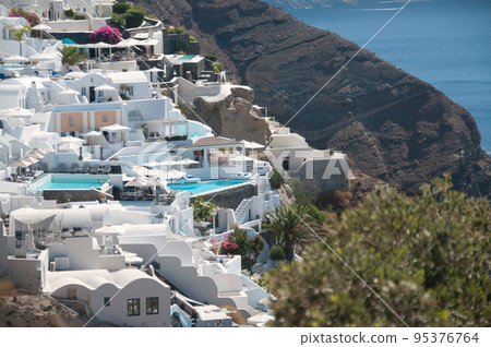 Santorini white and blue landscape Santorini white and blue landscape 95376764