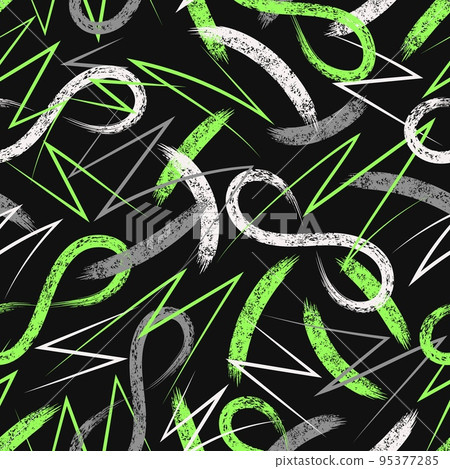seamless pattern with grunge paint brush strokes. 95377285