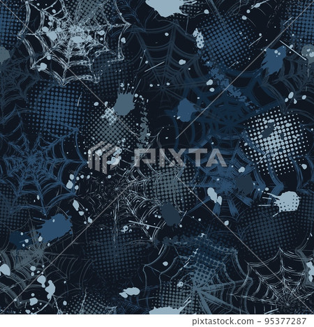 Camouflage pattern in grunge style with spiderweb, paint brush strokes, halftone Camouflage pattern in grunge style with spiderweb, paint brush strokes, halftone 95377287