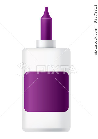 Glue bottle. Plastic container of office supplies collection. Type adhesive product. Vector packaging design illustration Glue bottle. Plastic container of office supplies collection. Type adhesive product. Vector packaging design illustration 95378812