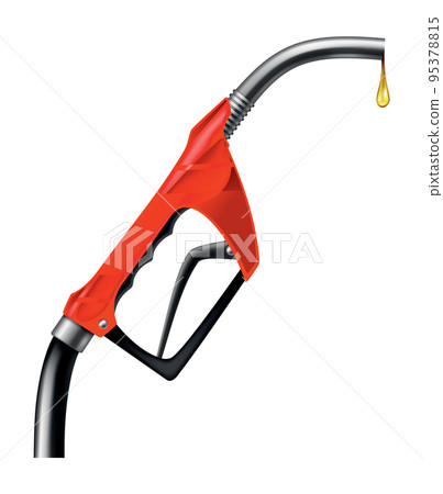 Fuel gas handle pump nozzle realistic object Vector Image