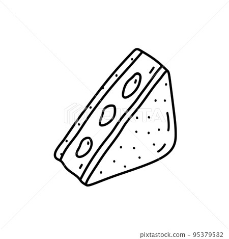 Fruit sandwich with cream isolated on white Fruit sandwich with cream isolated on white 95379582