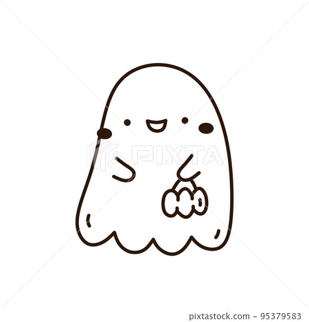 Cute and funny ghost isolated on white 95379583