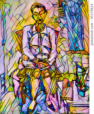 stained glass woman person 95379624