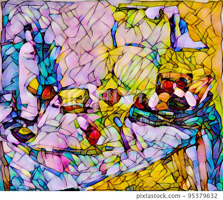 stained glass dining table butter fruit stained glass dining table butter fruit 95379632