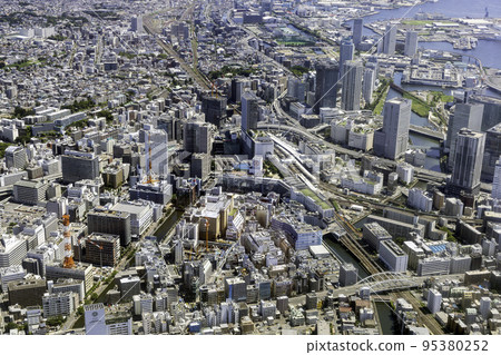 Aerial view near the west exit of Yokohama Station 95380252