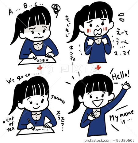 girl taking english lesson 95380605