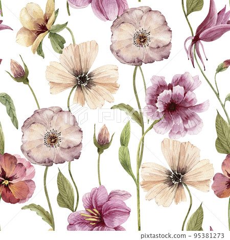 seamless, flower, poppy 95381273