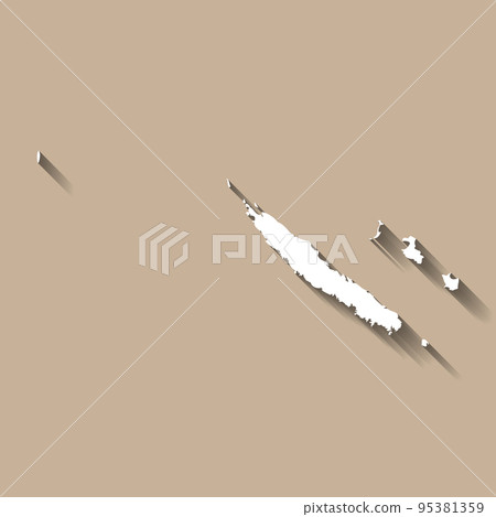 New Caledonia islands vector map silhouette 95381359