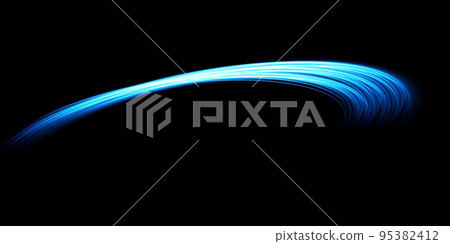 Blue glowing shiny lines effect vector background. EPS10. Abstract effect of movement with the speed of light. Shiny wavy path. Light painting. Easy trail. Vector eps10. Blue glowing shiny lines effect vector background. EPS10. Abstract effect of movement with the speed of light. Shiny wavy path. Light painting. Easy trail. Vector eps10. 95382412