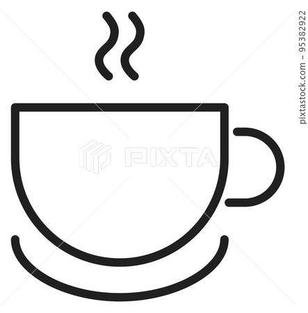 Hot cup icon. Coffee mug line symbol 95382922