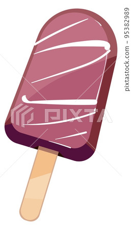 Berry ice cream bar. Frozen sweet on stick 95382989