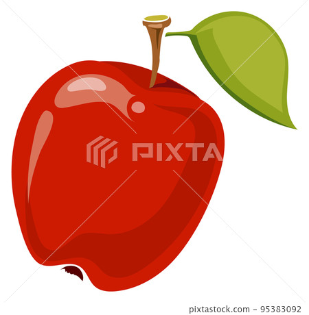 Ripe juicy apple. Cartoon red fruit icon 95383092