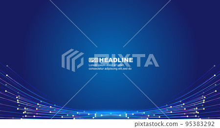 霓虹動感發光點線條互聯網科技矢量背景 95383292