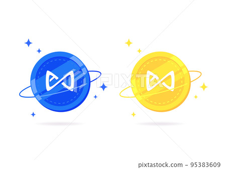 Axie Infinity (AXS) coin flat icon isolated on white background. 95383609