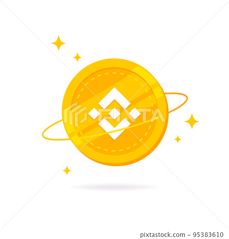 Binance Coin (BNB) flat icon isolated on white background. Binance Coin (BNB) flat icon isolated on white background. 95383610