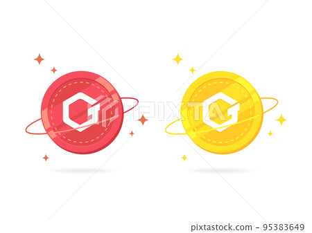 GateToken (GT) coin flat icon isolated on white background. GateToken (GT) coin flat icon isolated on white background. 95383649