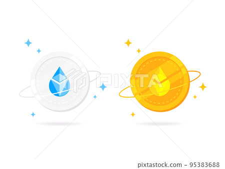 Lido Staked Ether Price (STETH) coin flat icon isolated on white background. Lido Staked Ether Price (STETH) coin flat icon isolated on white background. 95383688
