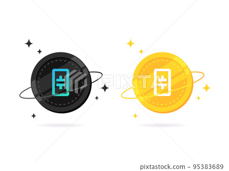 Theta Network (THETA) coin flat icon isolated on white background. Theta Network (THETA) coin flat icon isolated on white background. 95383689