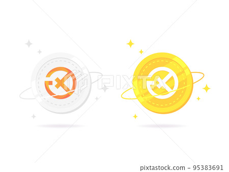 Tokenize Xchange (TKX) coin flat icon isolated on white background. Tokenize Xchange (TKX) coin flat icon isolated on white background. 95383691