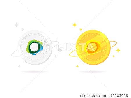 Pax Dollar (USDP) coin flat icon isolated on white background. Pax Dollar (USDP) coin flat icon isolated on white background. 95383698