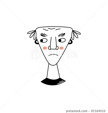 An old angry man, with furrowed eyebrows. 95384010