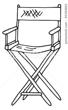 Cinema director chair sketch. Film seat icon 95384665