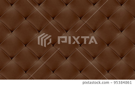 Brown natural leather background, classic checkered pattern for furniture, wall, headboard Brown natural leather background, classic checkered pattern for furniture, wall, headboard 95384861