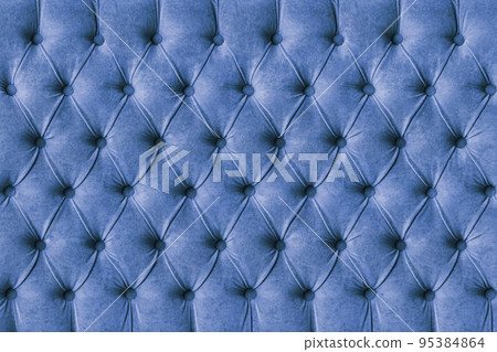 Blue capitone velours textile decoration with buttons Blue capitone velours textile decoration with buttons 95384864