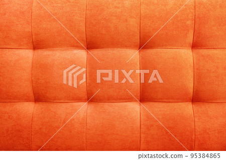 Orange suede leather background, classic checkered pattern for furniture, wall, headboard Orange suede leather background, classic checkered pattern for furniture, wall, headboard 95384865