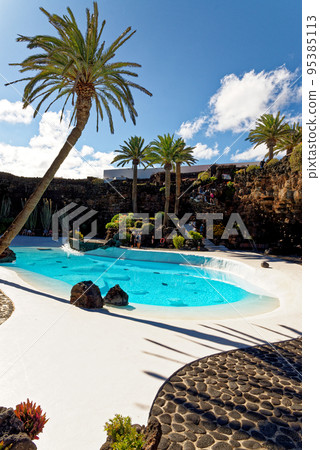 Swimming pool in the lava cave - Lanzarote - Spain 95385113