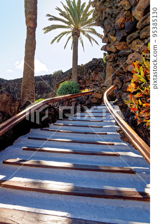 Beautiful stairs at Jameos del Agua in Lanzarote - Spain 95385130