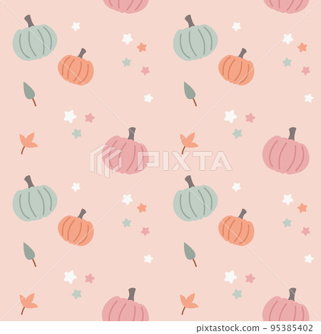 Cute pumpkin pink seamless pattern . Vector illustration Cute pumpkin pink seamless pattern . Vector illustration 95385402