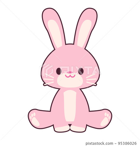 Rabbit in sitting pose 95386026