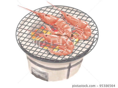 Watercolor shrimp 01_2 Watercolor shrimp 01_2 95386564