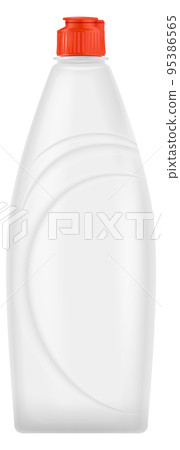 White plastic bottle mockup. Realistic detergent container 95386565