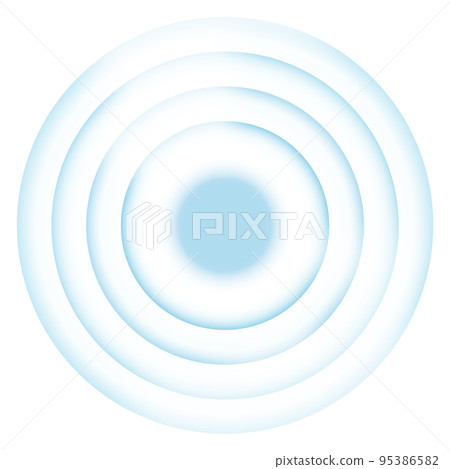 Blue concentric circles. Sonar waves. Signal source 95386582