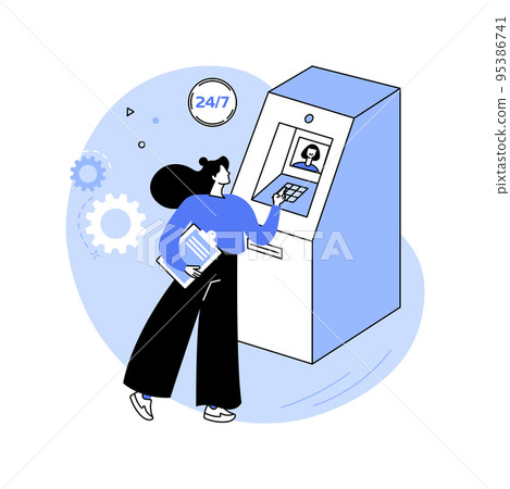 Interactive teller machine isolated cartoon vector illustrations. Interactive teller machine isolated cartoon vector illustrations. 95386741