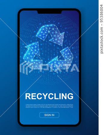 Recycle 3d polygonal symbol for UI, UX design template. Low poly Waste recycling illustration for homepage app design. Ecosystem illustration concept. Recycle 3d polygonal symbol for UI, UX design template. Low poly Waste recycling illustration for homepage app design. Ecosystem illustration concept. 95386804