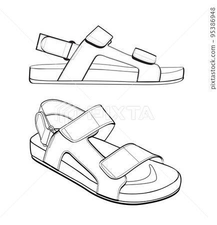Shoes, sandals, icon, sketch Shoes, sandals, icon, sketch 95386948